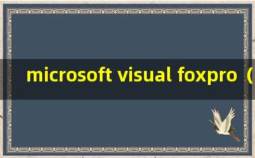 microsoft visual foxpro（visual foxpro是做什么用的软件？）